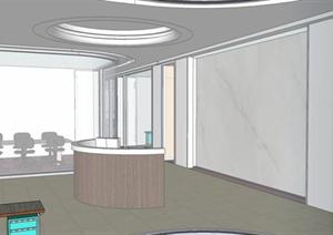 办公室室内设计方案SU(草图大师)模型