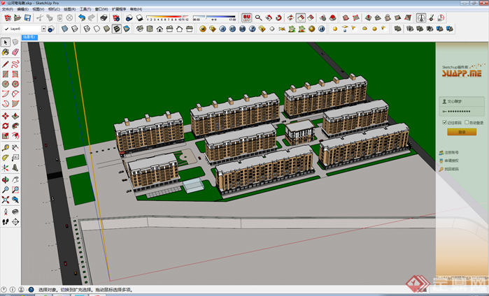 某小区建筑设计方案sketchup模型 效果图2