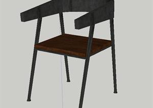 铁艺咖啡椅Sketchup模型(SU(草图大师)模型)