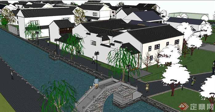 仿古旅游街区建筑规划方案SU精致设计模型4