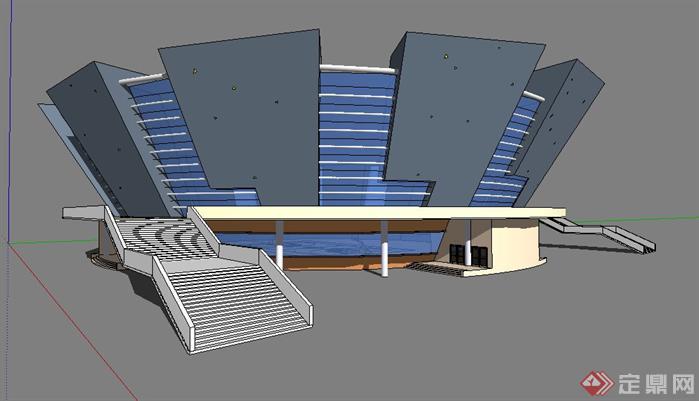 2款体育馆建筑设计方案su模型2