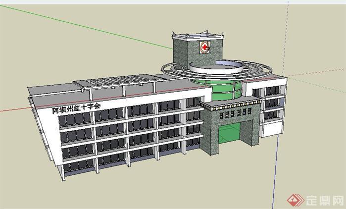 3个医院建筑设计方案su模型2