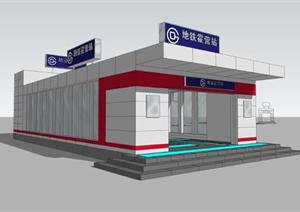 地铁站装潢方案SU(草图大师)精品设计模型（整套CAD图纸+效果图）