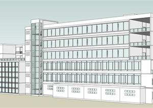 简单元素办公楼建筑设计方案模型
