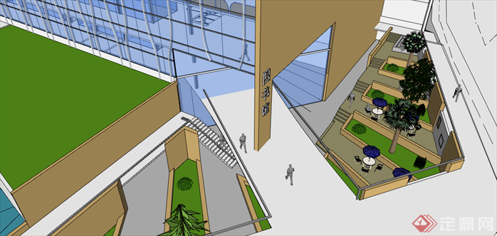 武汉大学图书馆建筑设计Sketchup模型2