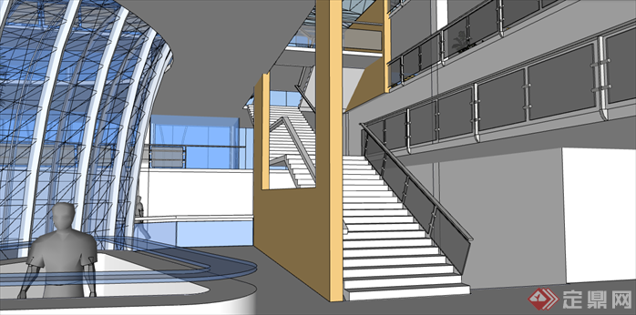 武汉大学图书馆建筑设计Sketchup模型4