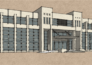 某机关行政办公楼建筑设计sketchup模型
