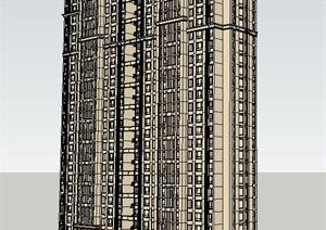 带商业群楼住宅楼建筑SU(草图大师)精细设计模型
