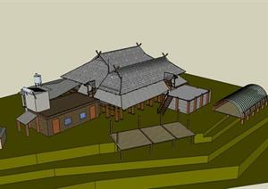 傣族民居建筑设计方案SU(草图大师)模型