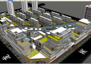 海岸新城商业街区方案SU(草图大师)精细设计模型