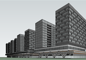 总部办公楼建筑设计方案sketchup模型