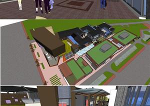 现代风格商业街建筑设计整体SU(草图大师)模型