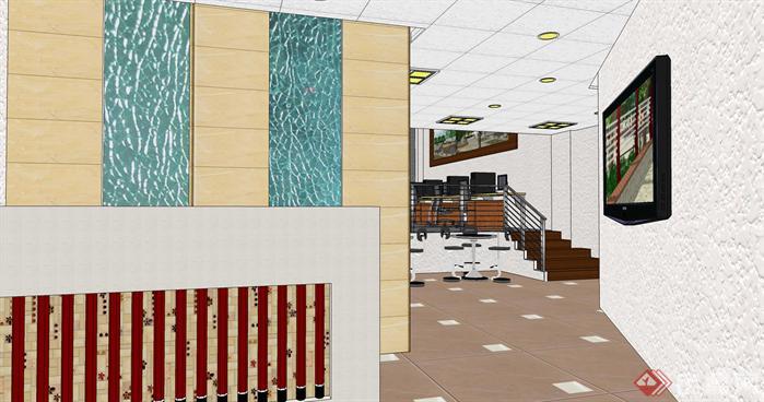 小型办公室loft空间su模型设计(2)