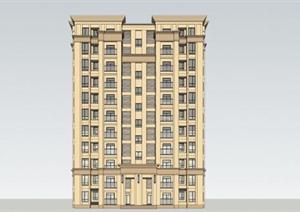 新古典主义多层住宅SU(草图大师)模型设计