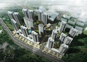 连云港某小区住宅规划设计方案图和效果图