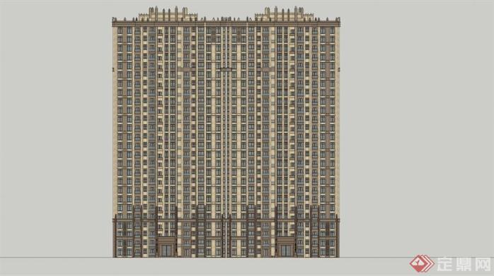 高层住宅建筑设计方案SU模型(1)
