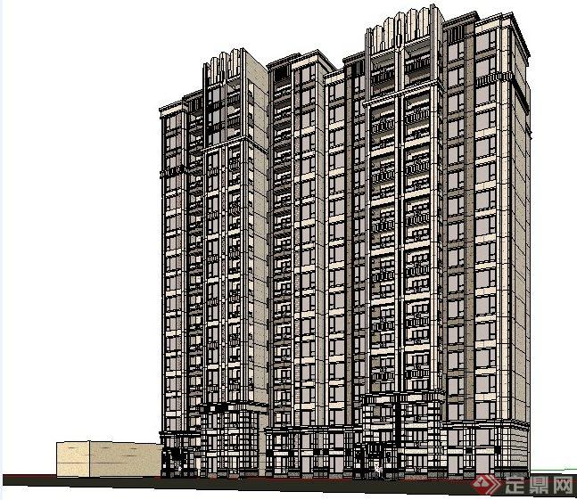 高层住宅建筑设计精品SU模型(1)