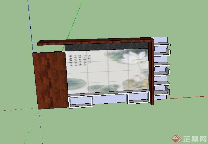 电视背景墙和隔断设计su模型(1)