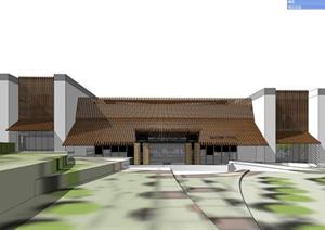 武汉园林假日大酒店建筑设计方案SU(草图大师)精致模型