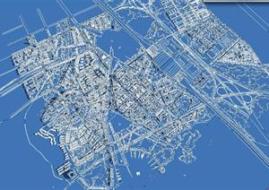 高铁新城城市设计sketchup模型、CAD总图与SU(草图大师)分析图
