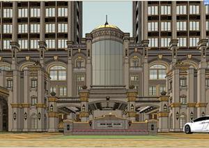 土豪金奢华古典欧式尼斯风格金象城商业建筑设计SU(草图大师)精致模型