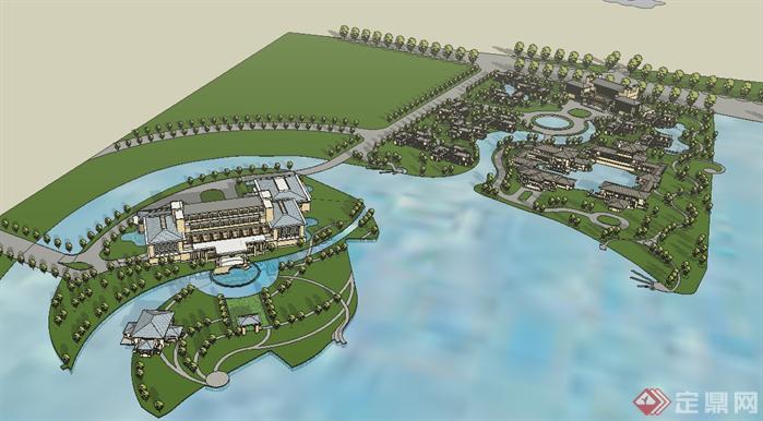 东南亚旅游度假村规划方案SU精致设计模型(5)
