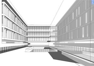 某办公楼产业园建筑设计方案SU(草图大师)精致模型