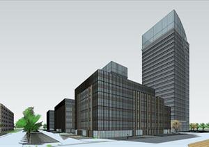 一个科技产业园建筑群的规划设计SU(草图大师)精致模型