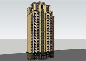 新古典高层住宅建筑设计sketchup模型