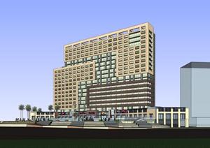 现代高层酒店式公寓建筑设计SU(草图大师)模型
