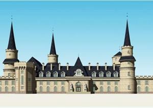 欧洲城堡建筑设计SU(草图大师)模型