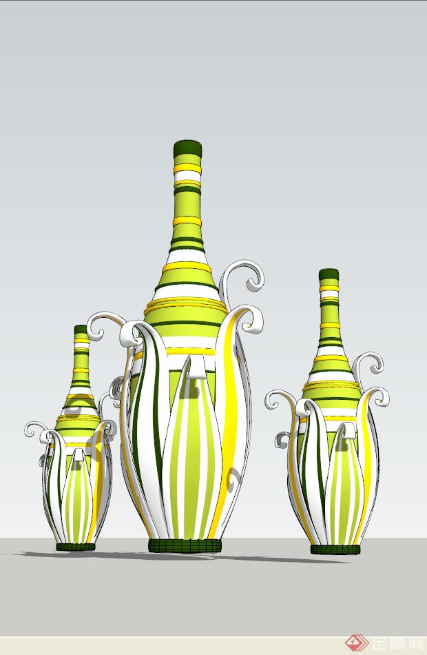 玉米瓶子景观小品SU精致设计模型(4)
