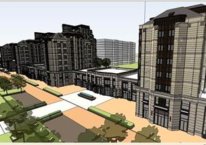 新古典豪宅小区建筑SU(草图大师)精致设计模型