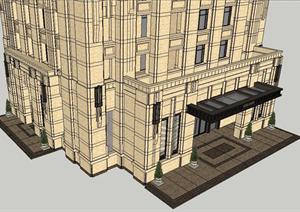 新古典住宅单元楼建筑SU(草图大师)精致设计模型