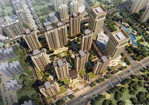 新古典长安府邸综合体+高层住宅建筑方案SU(草图大师)设计模型