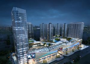 酒店式公寓 商业广场项目方案SU(草图大师)精致设计模型
