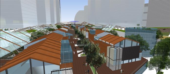 现代中式商业街+商务办公中心概念方案SU精致设计模型(1)
