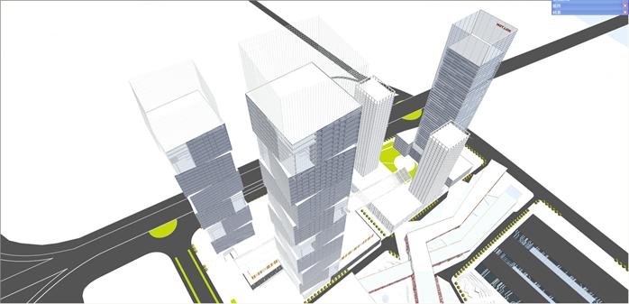 城市中心区规划方案SU精致设计模型(1)
