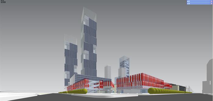 城市中心区规划方案SU精致设计模型(2)