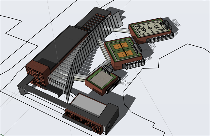 某体育中心建筑设计方案鸟瞰图(2)