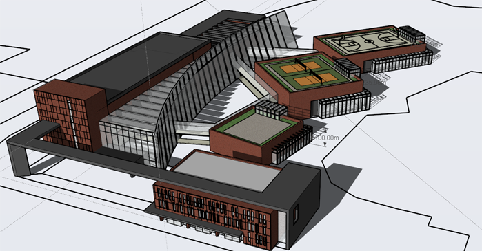 某体育中心建筑设计方案鸟瞰图(3)