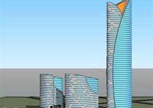 广州某商业综合体概念方案SketchUp精致设计模型