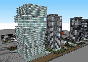 市民中心城市规划方案SketchUp精致设计模型