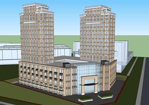 商住综合楼方案SketchUp精致设计模型