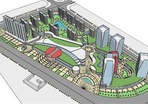 南京某地商业规划方案SketchUp精致设计模型