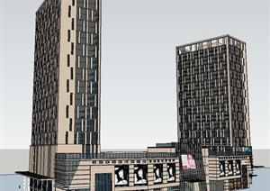 现代住宅 商业综合大厦SketchUp精致设计模型