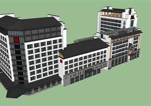 新中式度假酒店综合体SketchUp精致设计模型