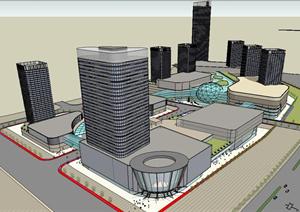 北京某地商贸中心建筑方案SketchUp精致设计模型