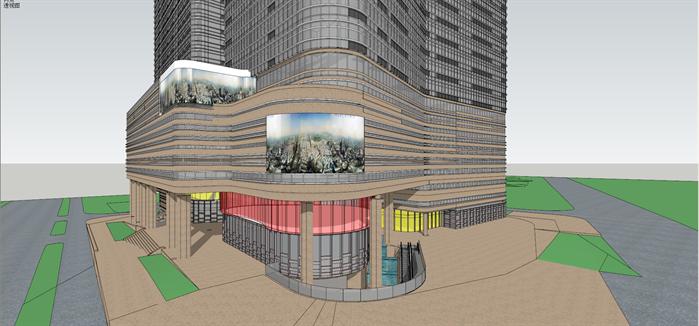 城市超高商业+酒店大厦SketchUp精致设计模型(1)