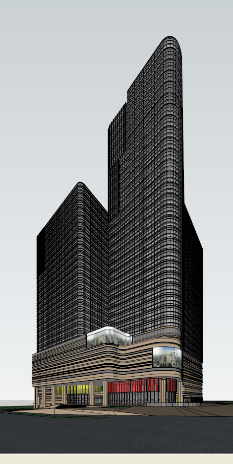 城市超高商业+酒店大厦SketchUp精致设计模型(3)